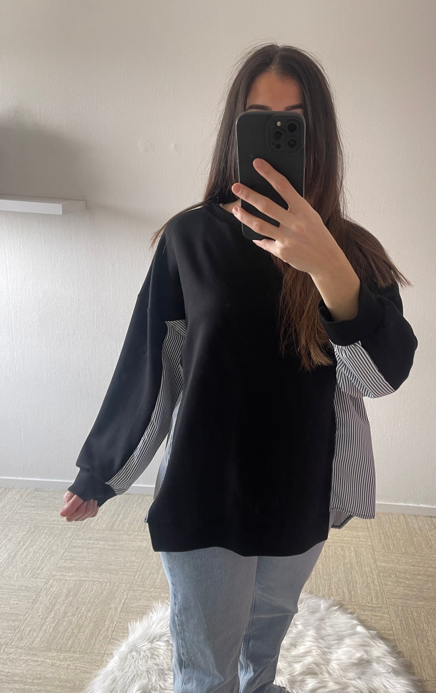 Pull léger à rayé bleu