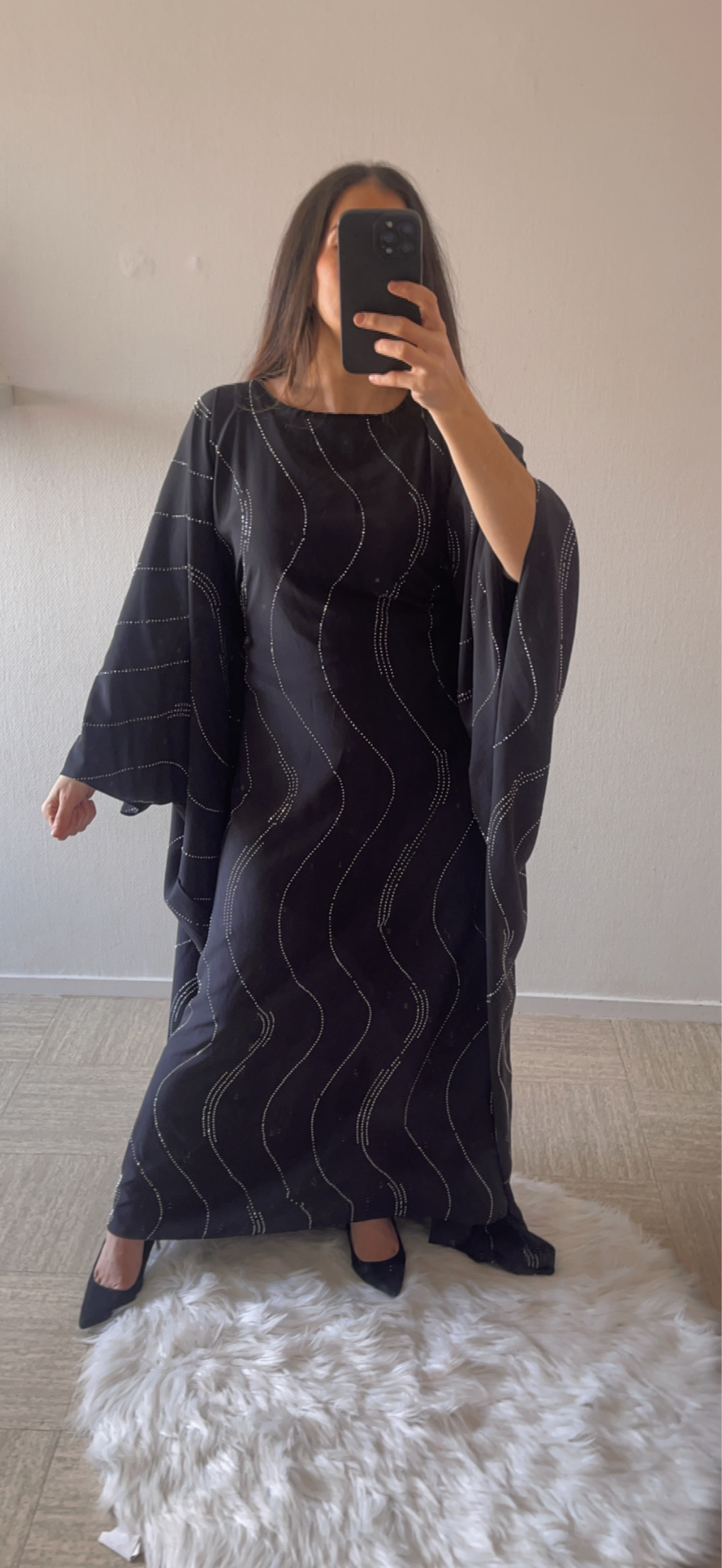 Abaya scintillante noire