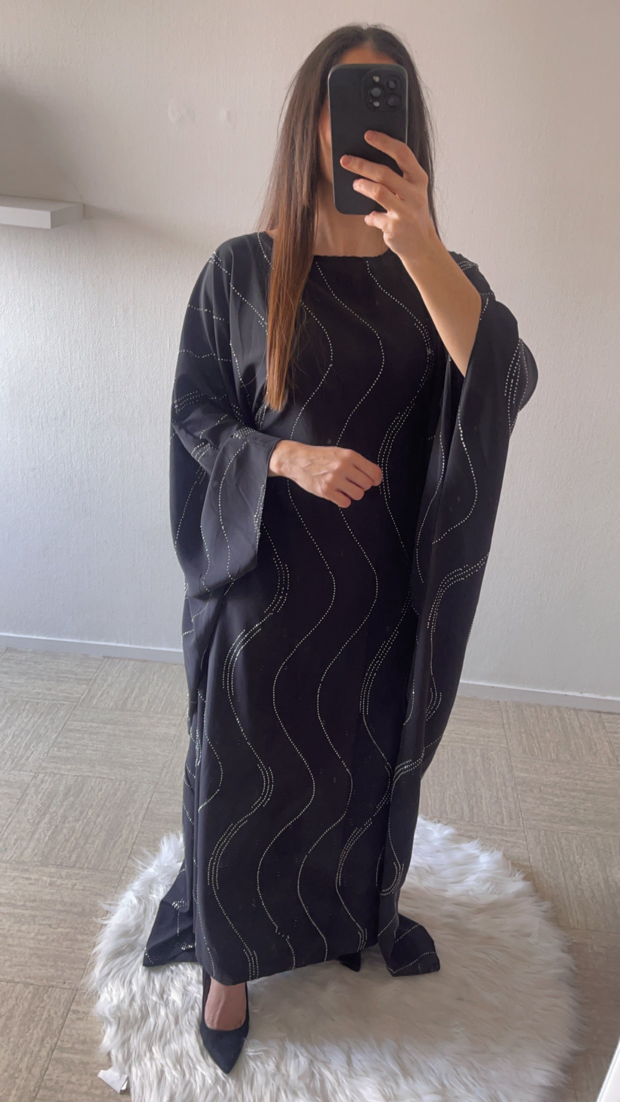 Abaya scintillante noire
