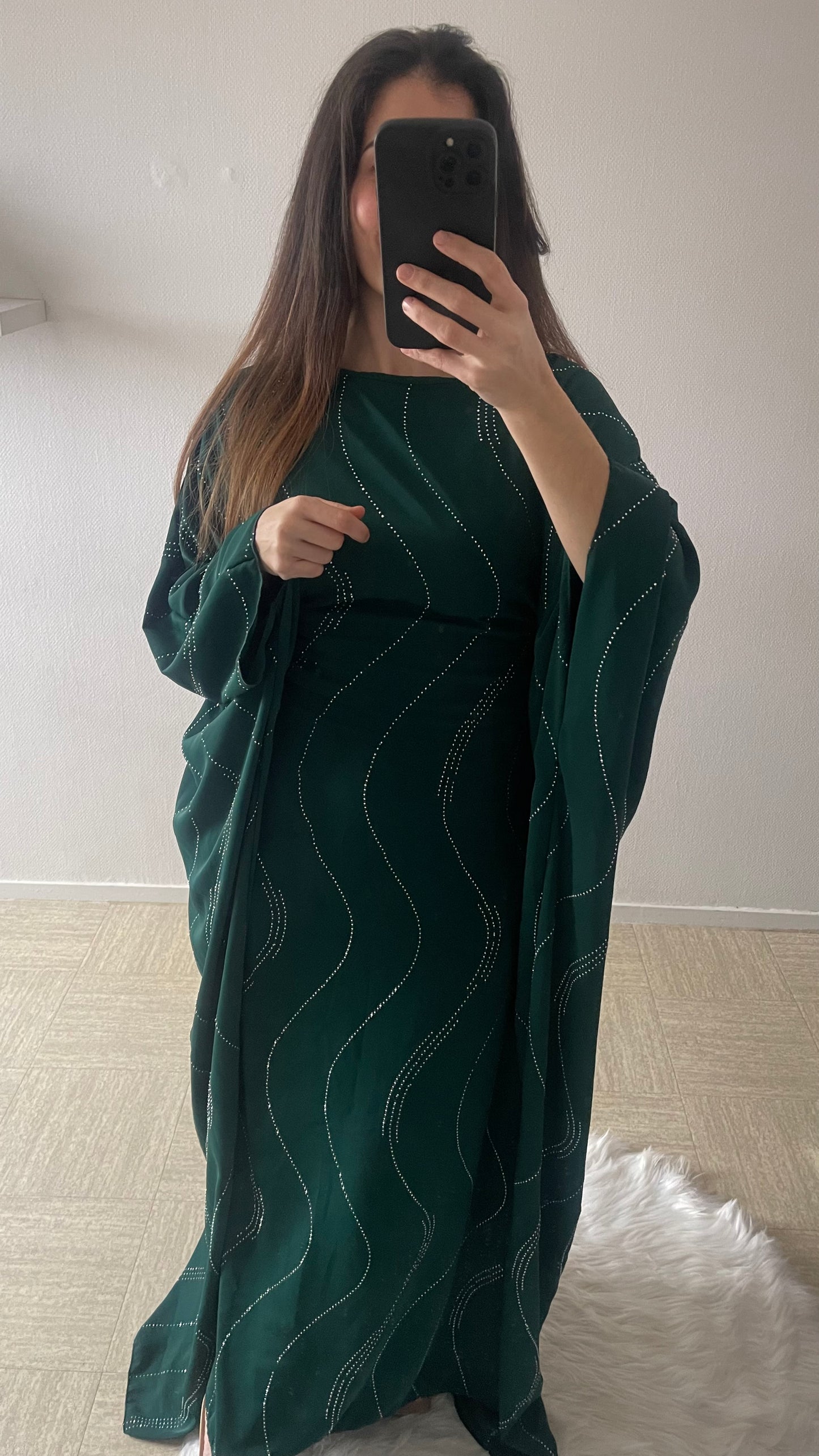 Robe scintillantes vert