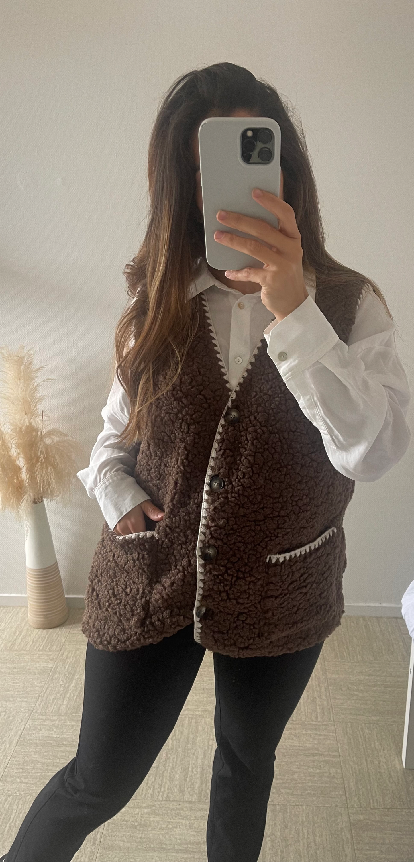Gilet moumoute chocolat