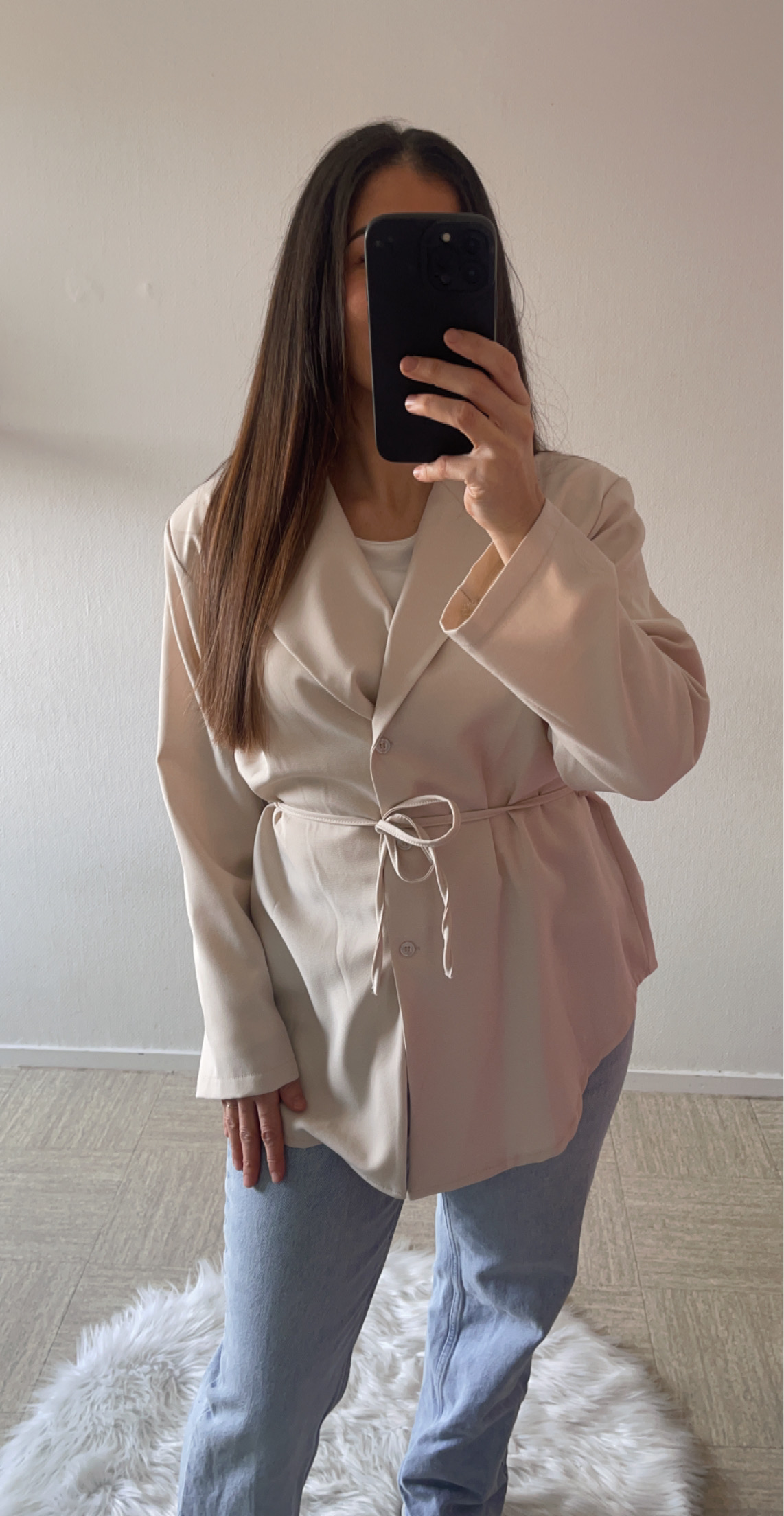 Veste à nouer beige