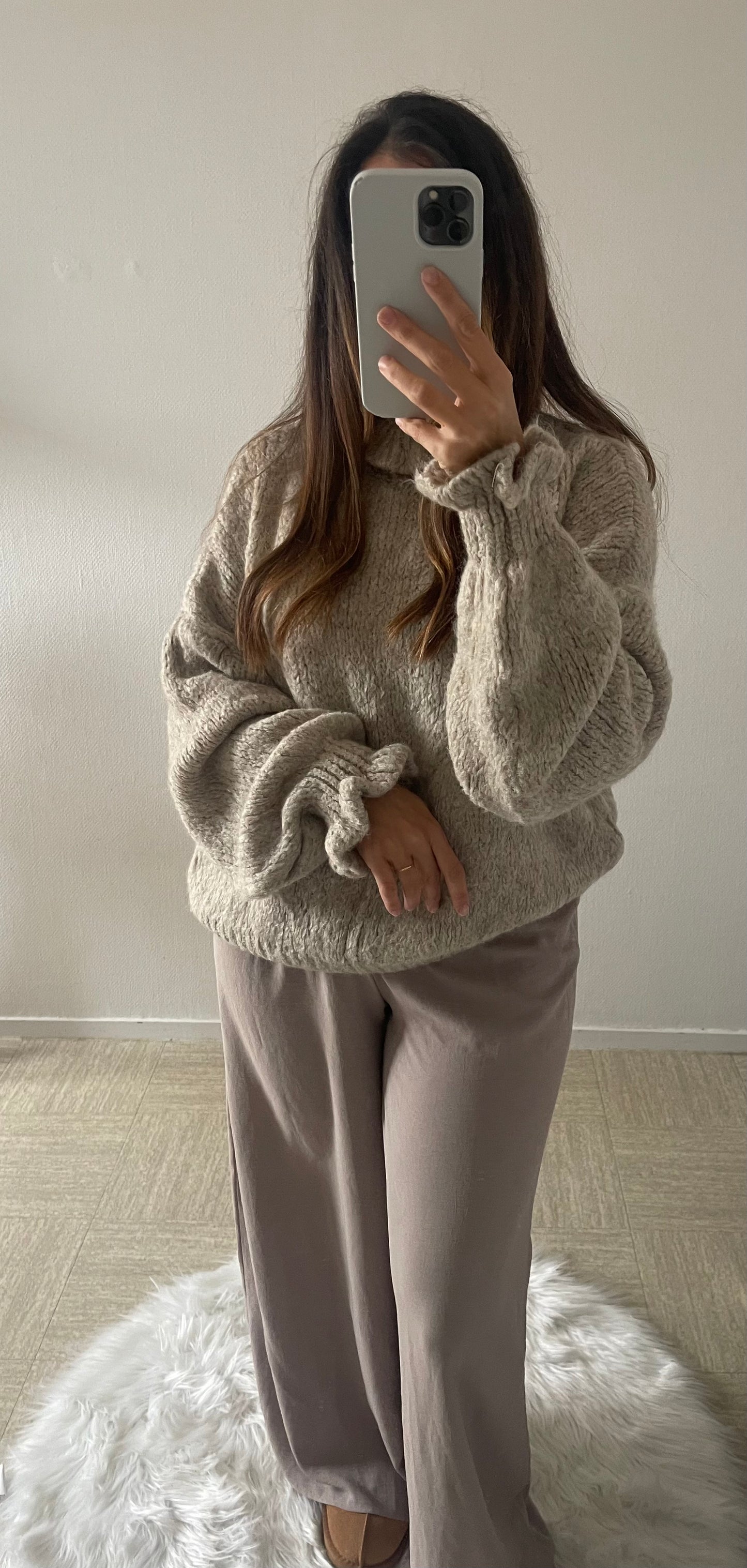 Pull manche froncé