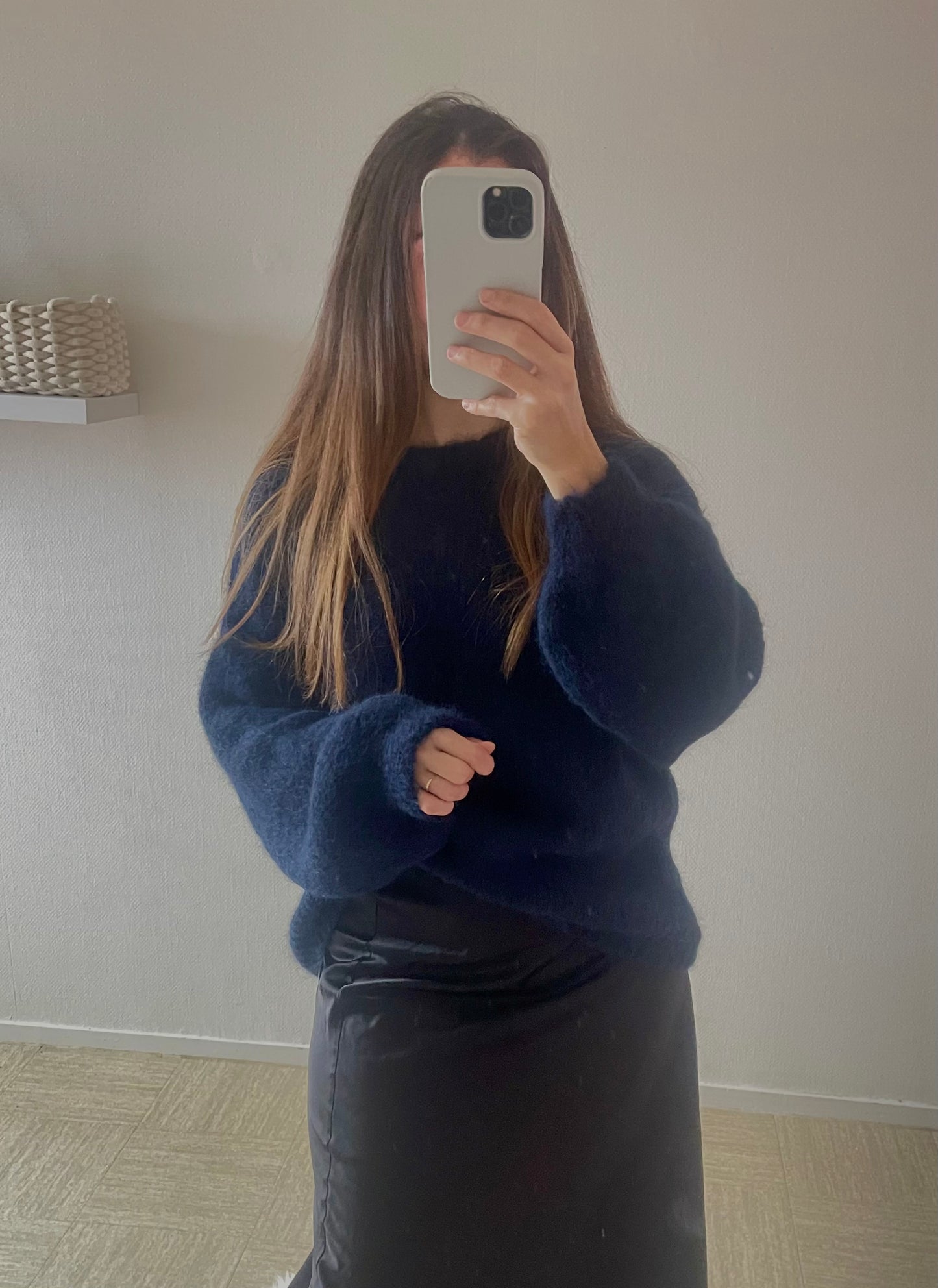 Pull maille bleu marine