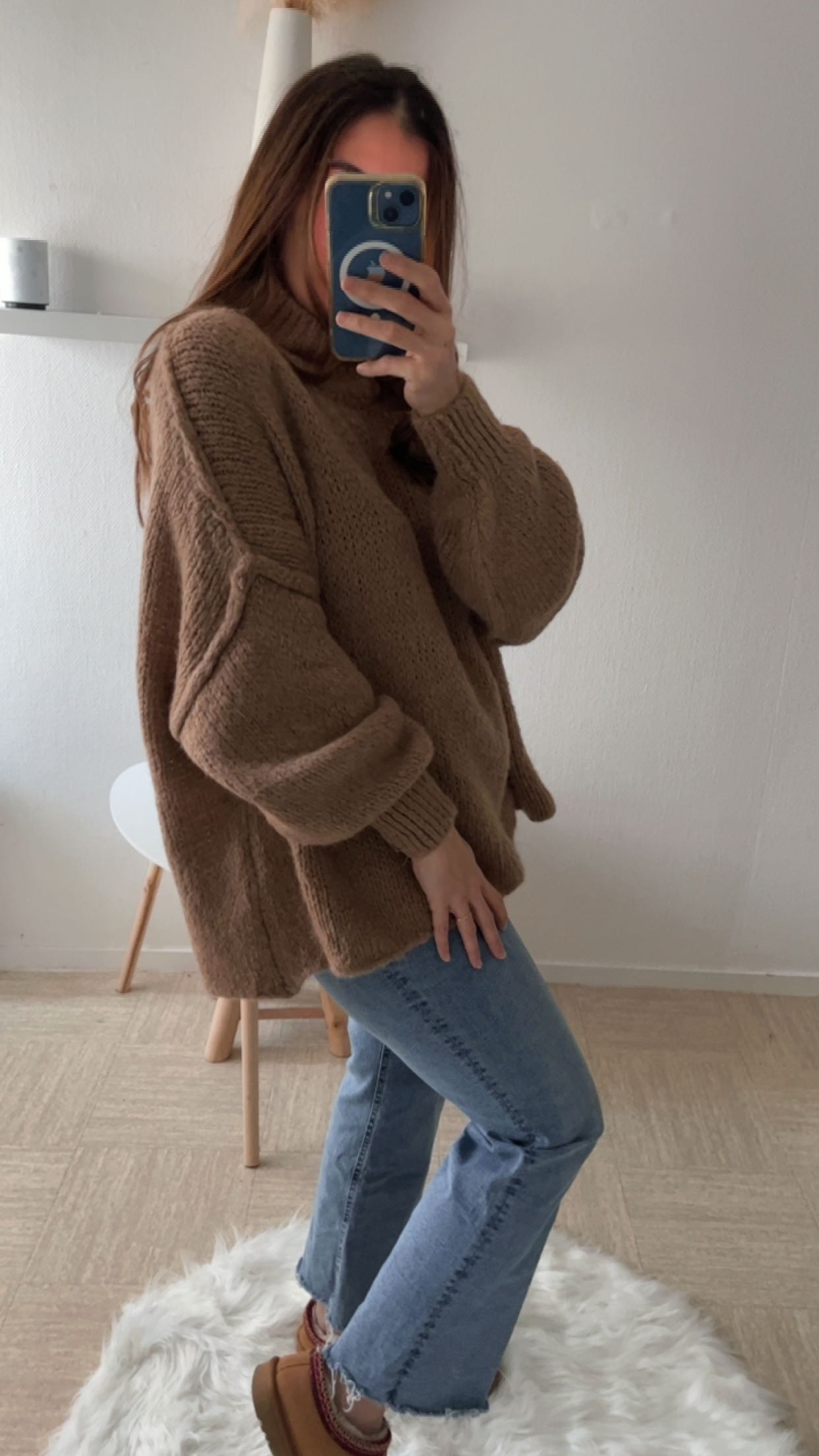 Pull oversize marron clair