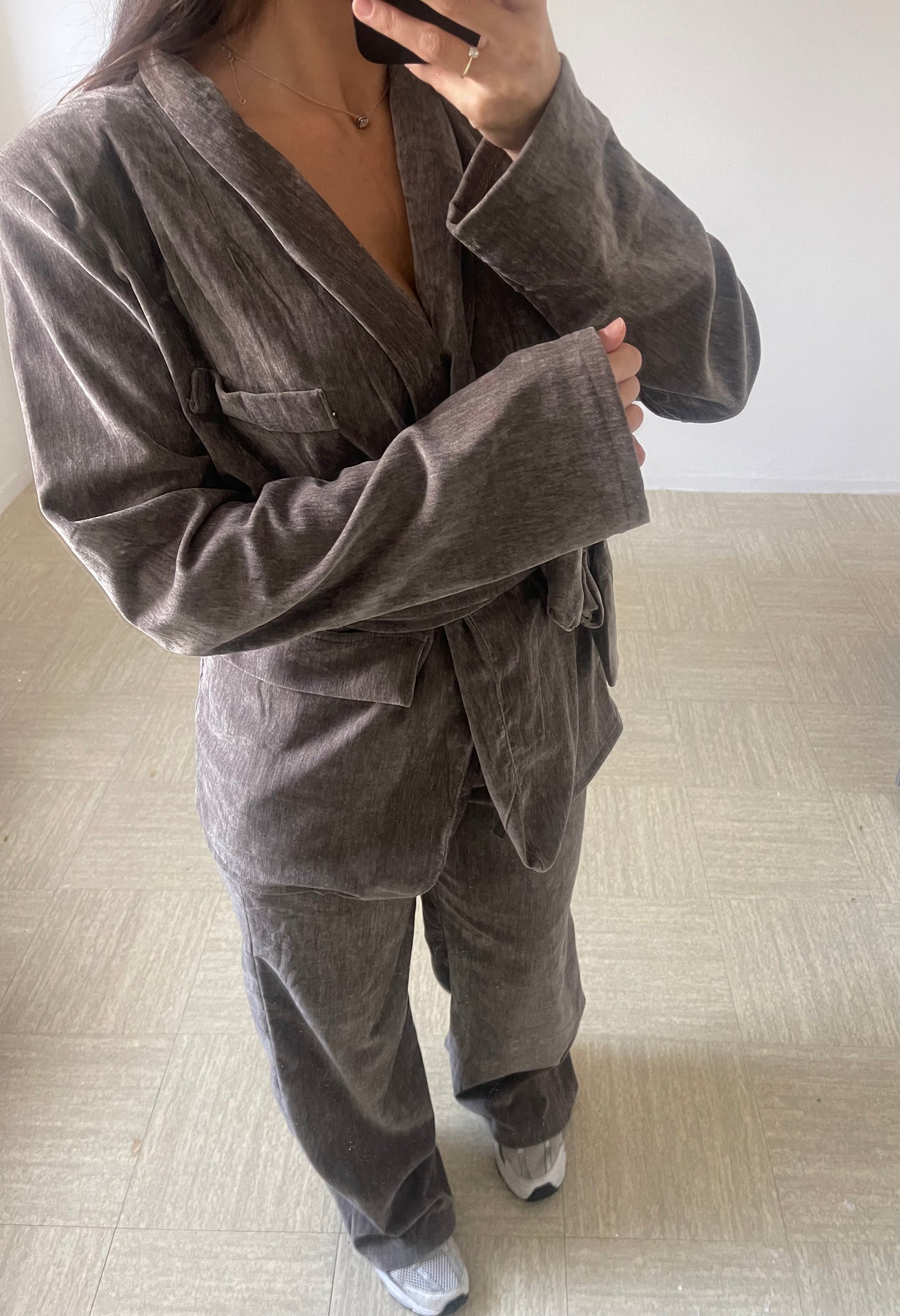 Ensemble velours [gris ]