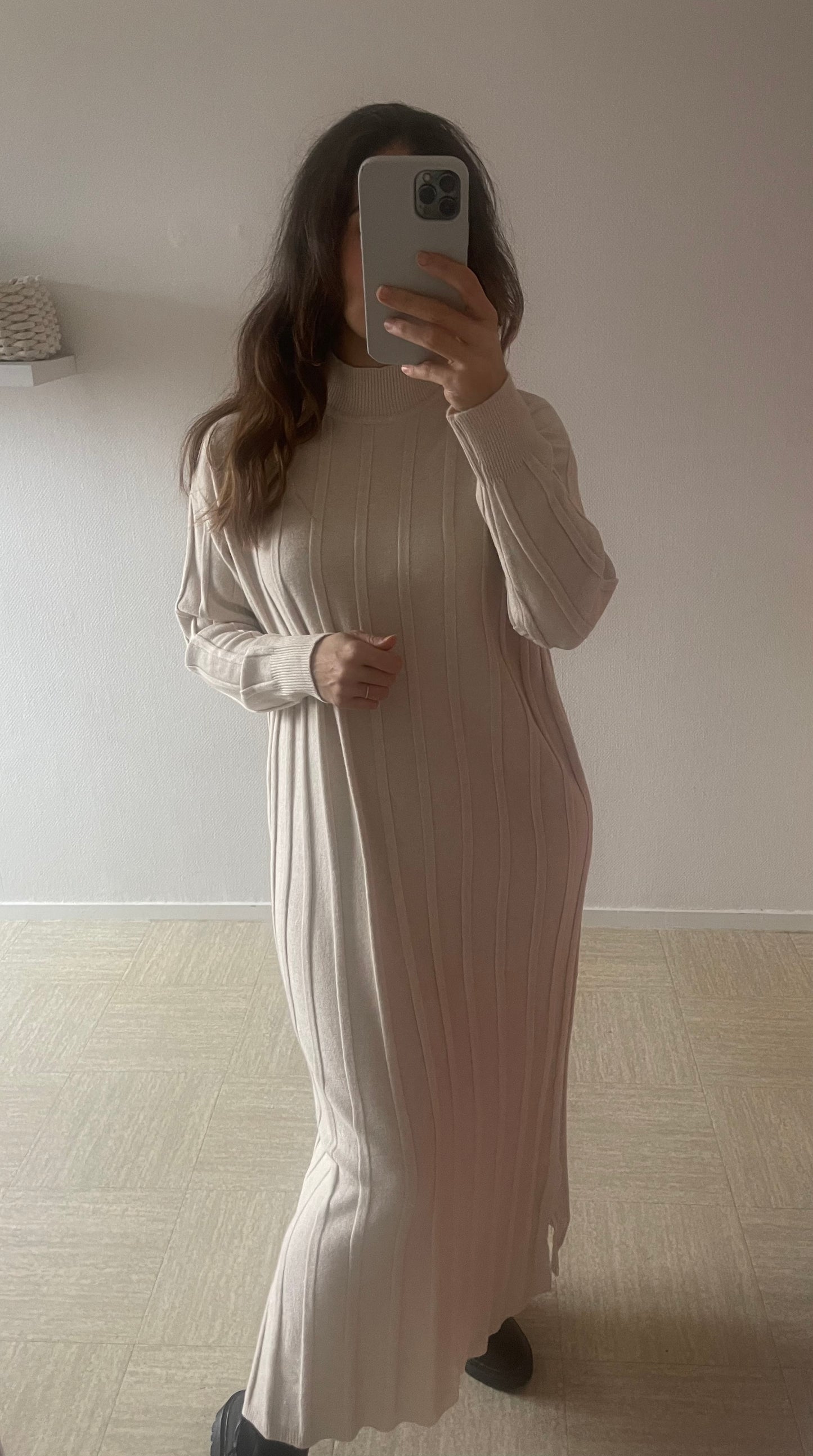 Pull robe écru