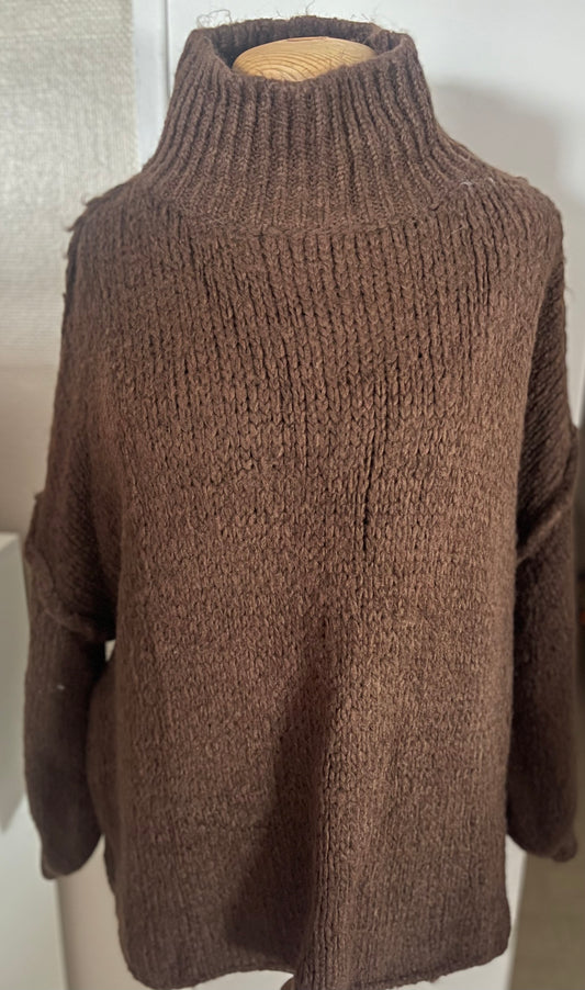 Pull oversize chocolat