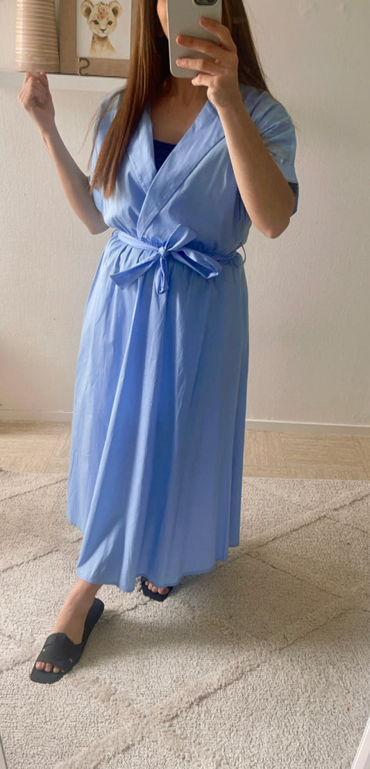Robe chemise bleu