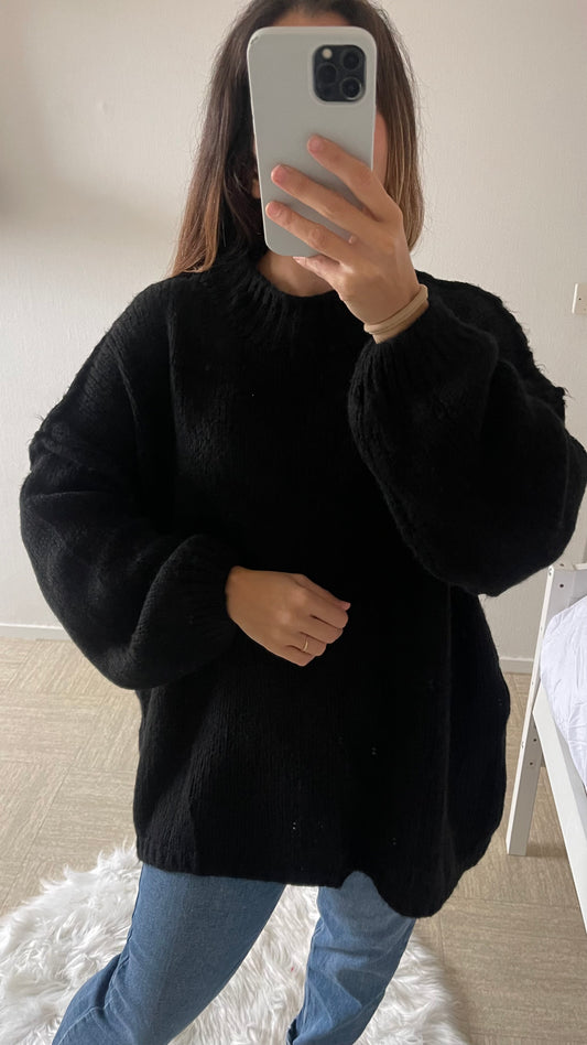 Pull oversize noir