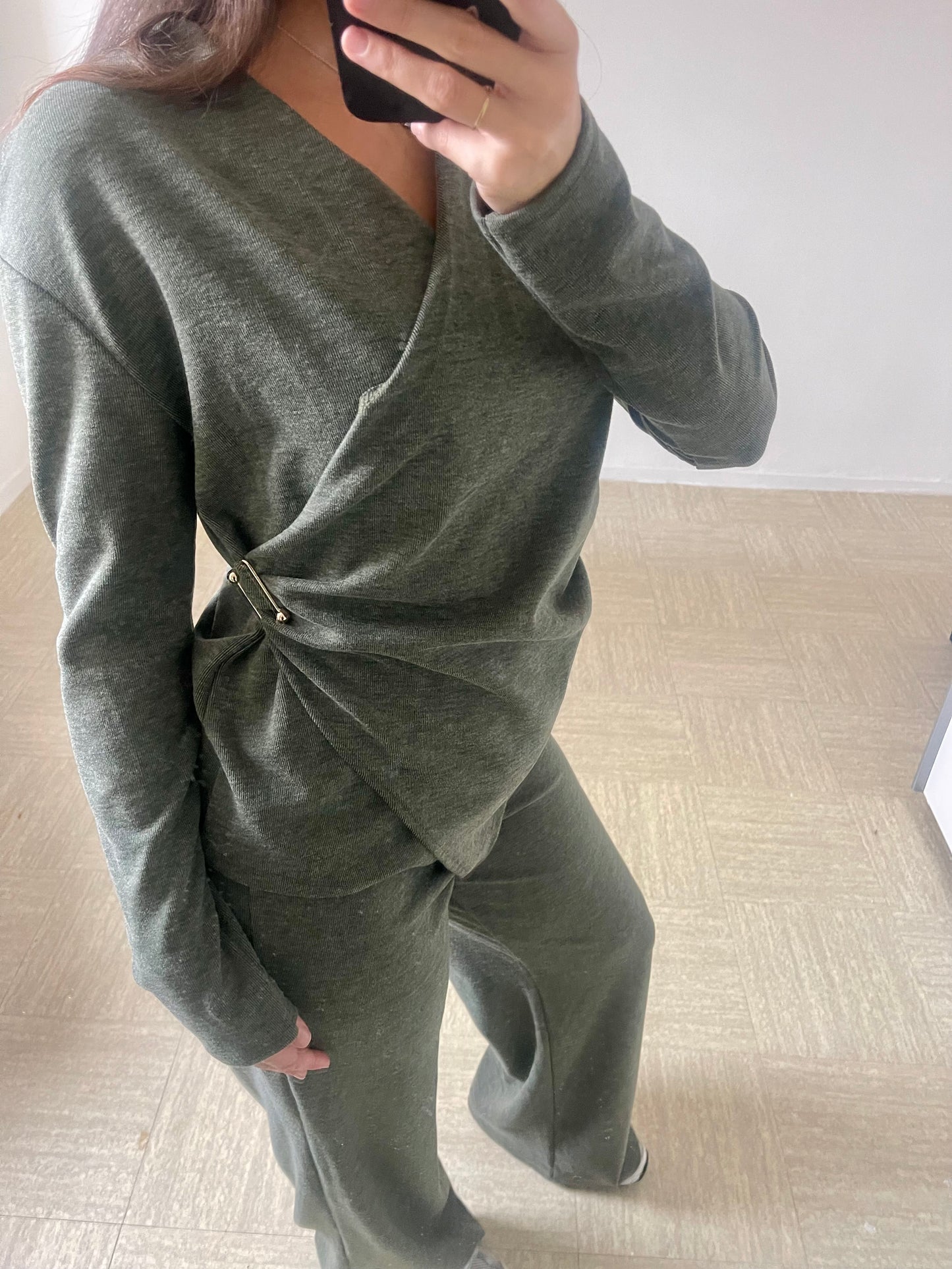 Ensemble cache cœur [kaki]