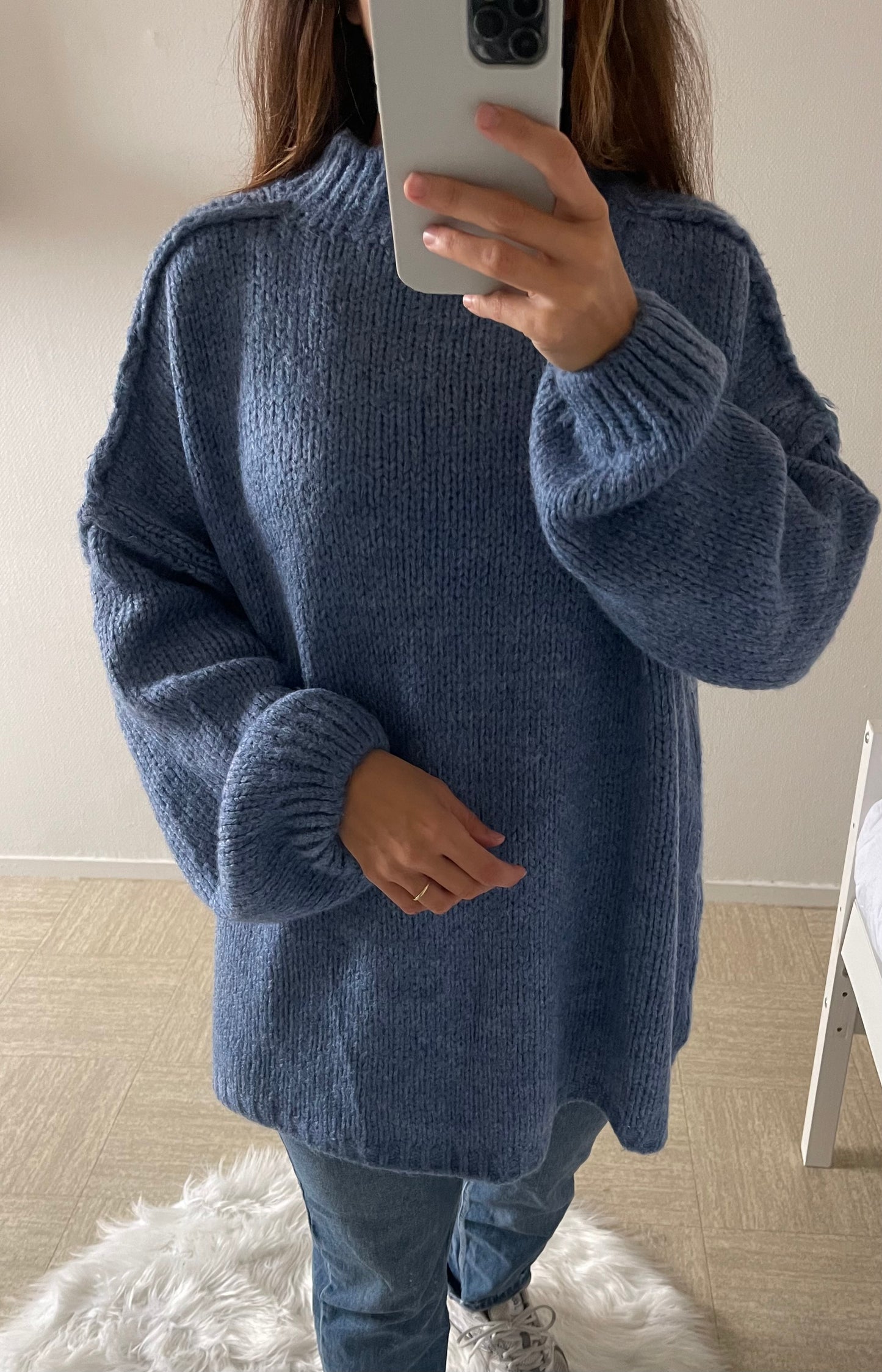 Pull oversize bleu