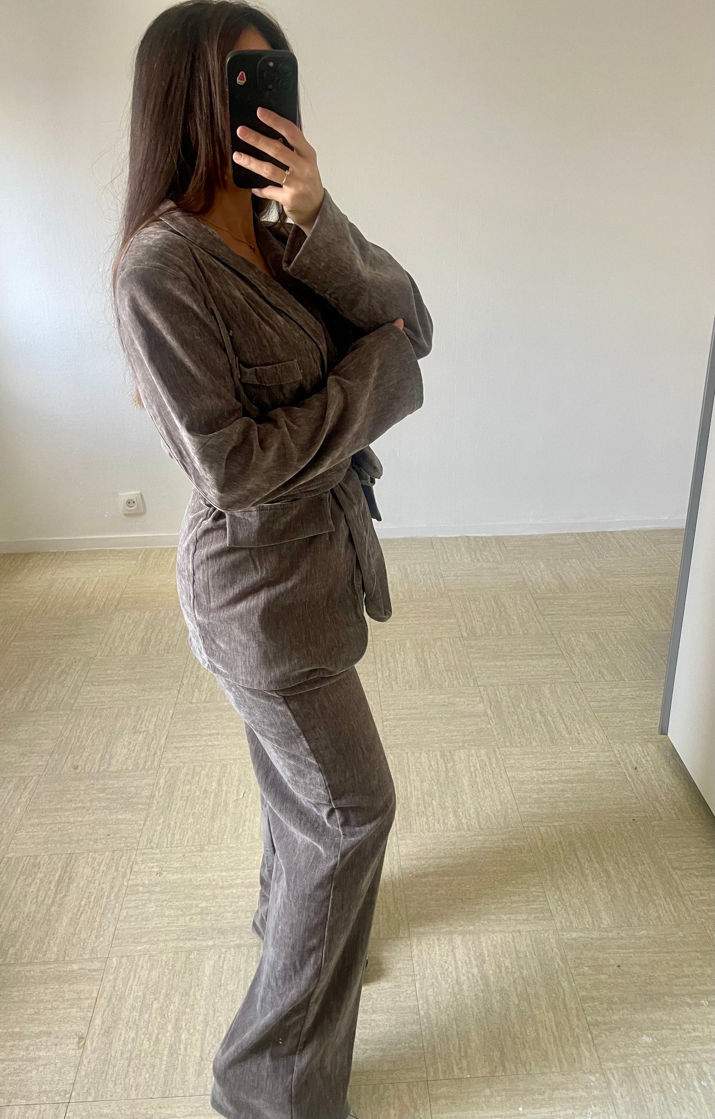 Ensemble velours [gris ]